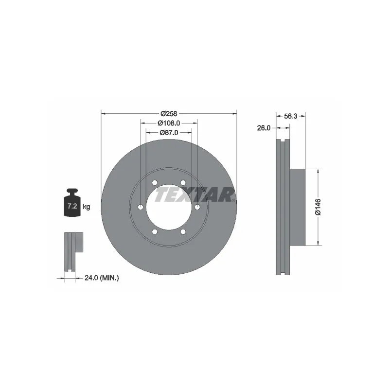 Jeu de 2 disques de frein avant TEXTAR 92226400