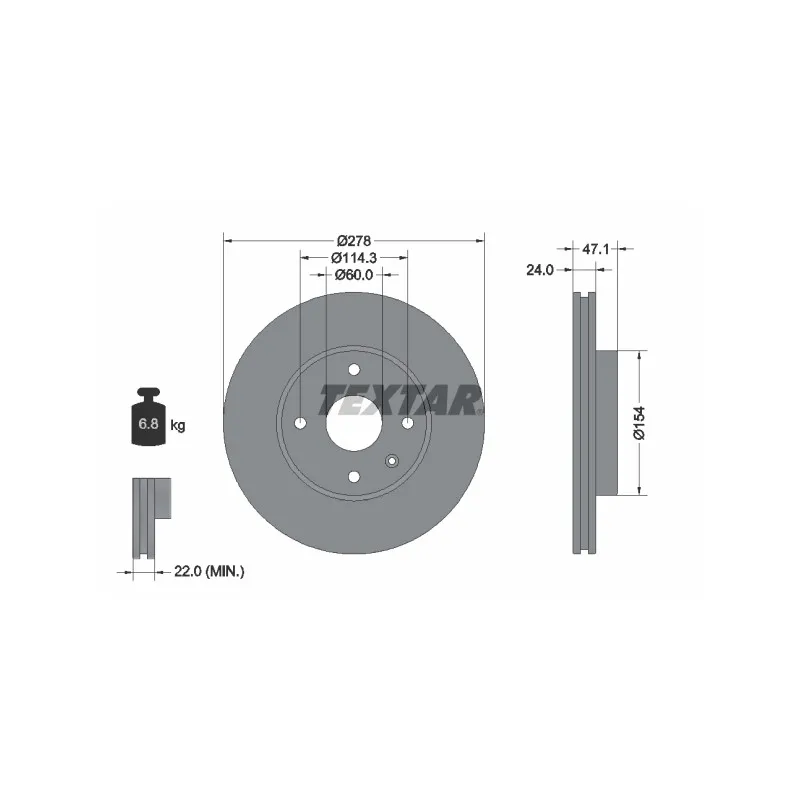 Jeu de 2 disques de frein avant TEXTAR 92227303