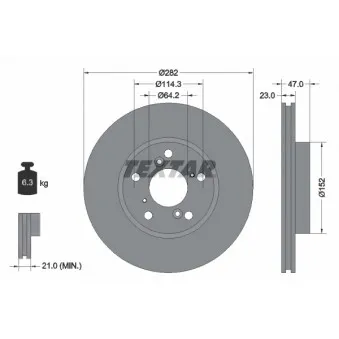 Jeu de 2 disques de frein avant TEXTAR 92227503