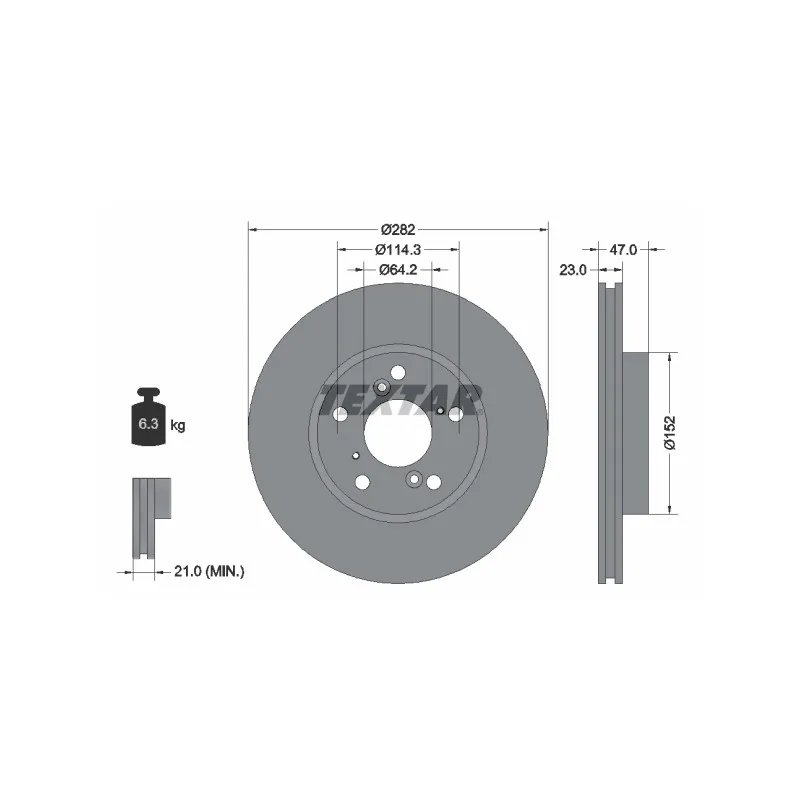 Jeu de 2 disques de frein avant TEXTAR 92227503