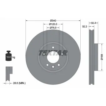 Jeu de 2 disques de frein avant TEXTAR 92230303