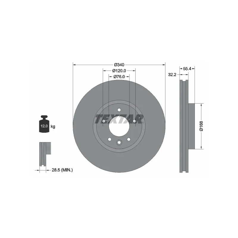 Jeu de 2 disques de frein avant TEXTAR 92230303