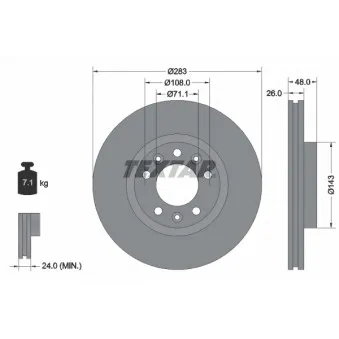 Jeu de 2 disques de frein avant TEXTAR 92232503