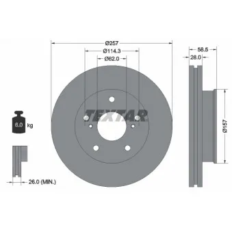 Jeu de 2 disques de frein avant TEXTAR 92236003