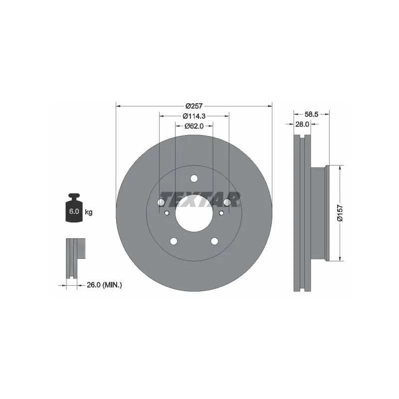 Jeu de 2 disques de frein avant TEXTAR 92236003