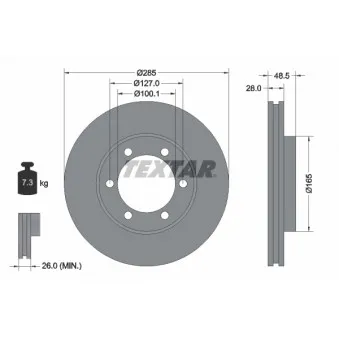 Jeu de 2 disques de frein avant TEXTAR 92238100