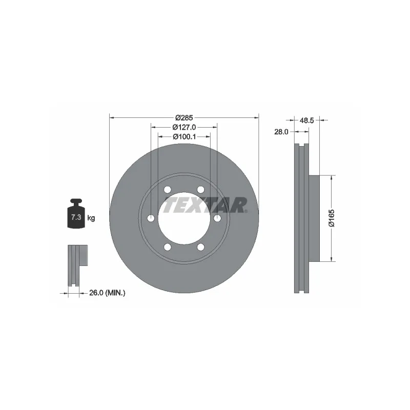 Jeu de 2 disques de frein avant TEXTAR 92238100