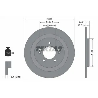 Jeu de 2 disques de frein arrière TEXTAR 92239203