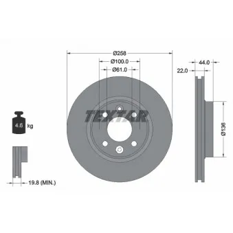 Jeu de 2 disques de frein avant TEXTAR 92255203