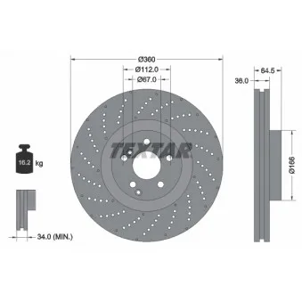 Jeu de 2 disques de frein avant TEXTAR 92260305