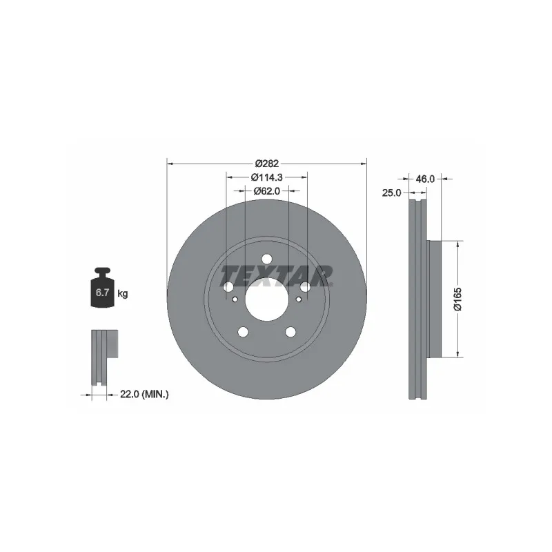 Jeu de 2 disques de frein avant TEXTAR 92321203