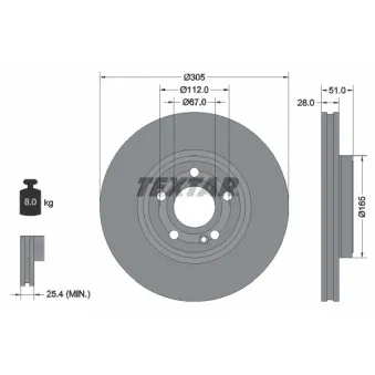 Jeu de 2 disques de frein avant TEXTAR 92323405