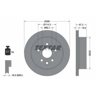 Jeu de 2 disques de frein arrière TEXTAR 92334403