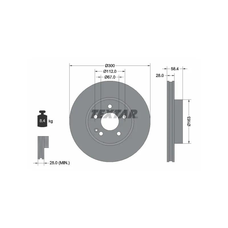 Jeu de 2 disques de frein avant TEXTAR 93123403