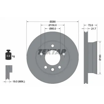 Jeu de 2 disques de frein avant TEXTAR 93127800