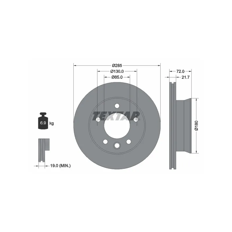 Jeu de 2 disques de frein avant TEXTAR 93127800