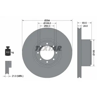 Jeu de 2 disques de frein arrière TEXTAR 93175300