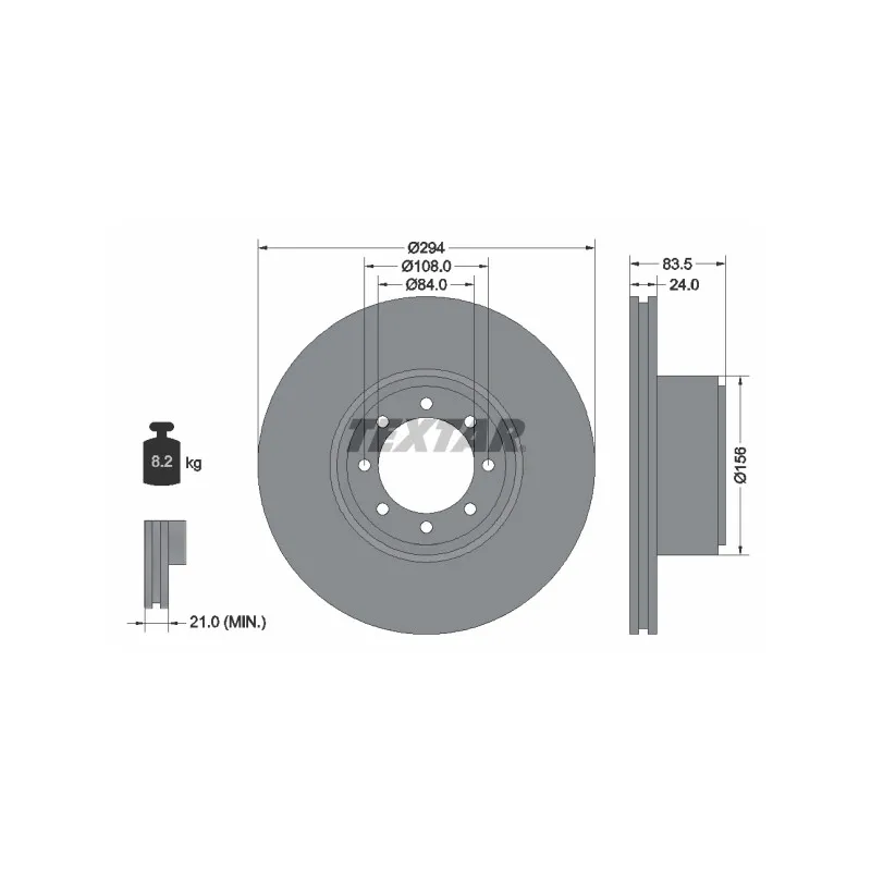 Jeu de 2 disques de frein arrière TEXTAR 93175300