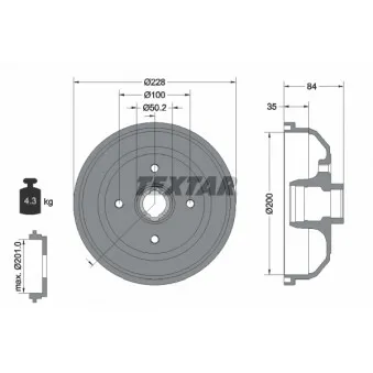 Tambour de frein TEXTAR 94009900