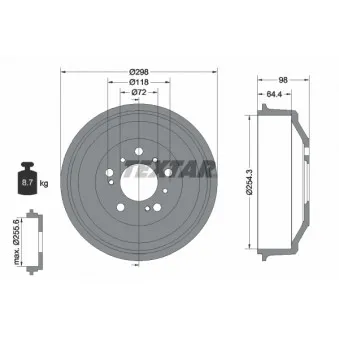 Tambour de frein TEXTAR 94010200