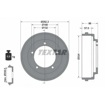 Tambour de frein TEXTAR 94013200