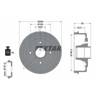 Tambour de frein TEXTAR 94013500