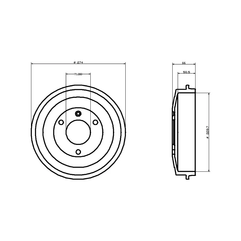 Tambour de frein TEXTAR 94014500