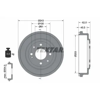 Tambour de frein TEXTAR 94017600