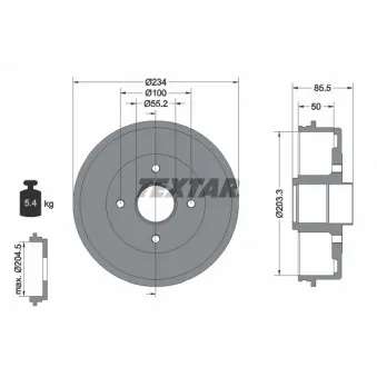 Tambour de frein TEXTAR 94019600