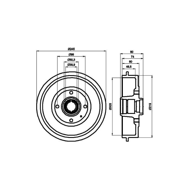 Tambour de frein TEXTAR 94019800