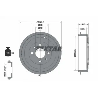 Tambour de frein TEXTAR 94019900