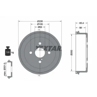 Tambour de frein TEXTAR 94021200