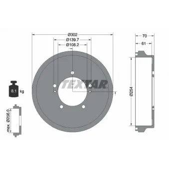 Tambour de frein TEXTAR 94041000