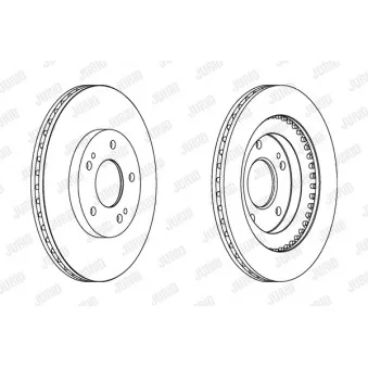 Jeu de 2 disques de frein avant JURID 562875JC