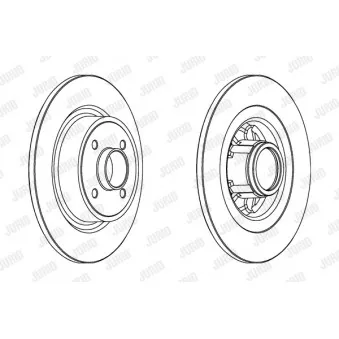 Jeu de 2 disques de frein arrière JURID 563035JC-1