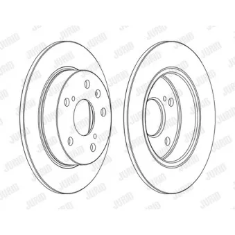 Jeu de 2 disques de frein arrière JURID 563141JC