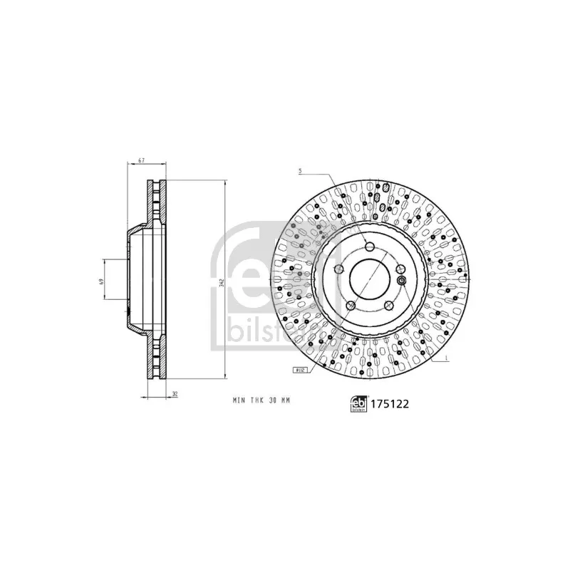 Jeu de 2 disques de frein avant FEBI BILSTEIN 175122