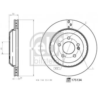 Jeu de 2 disques de frein arrière FEBI BILSTEIN 175134