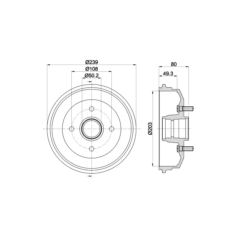 Tambour de frein MINTEX MBD052