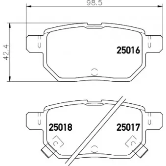 Jeu de 4 plaquettes de frein arrière MINTEX MDB3062