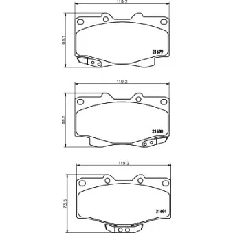 Jeu de 4 plaquettes de frein avant MINTEX MDB3103