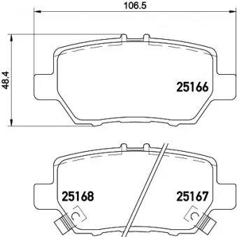 Jeu de 4 plaquettes de frein arrière MINTEX MDB3169