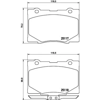 Jeu de 4 plaquettes de frein avant MINTEX MDB3170