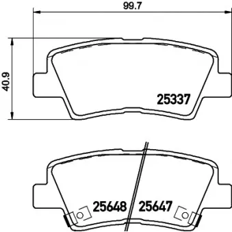 Jeu de 4 plaquettes de frein arrière MINTEX MDB3306