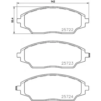 Jeu de 4 plaquettes de frein avant MINTEX MDB3733