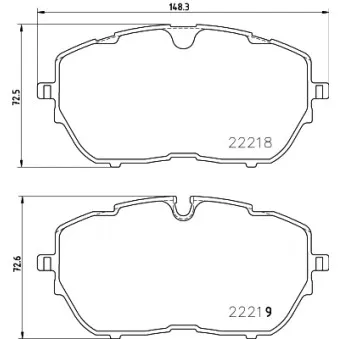 Jeu de 4 plaquettes de frein avant MINTEX MDB3847