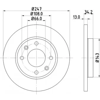 Jeu de 2 disques de frein avant MINTEX MDC1010C