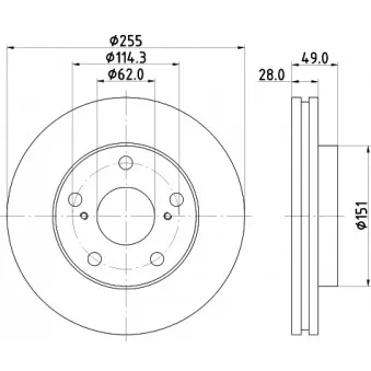 Jeu de 2 disques de frein avant MINTEX MDC1015