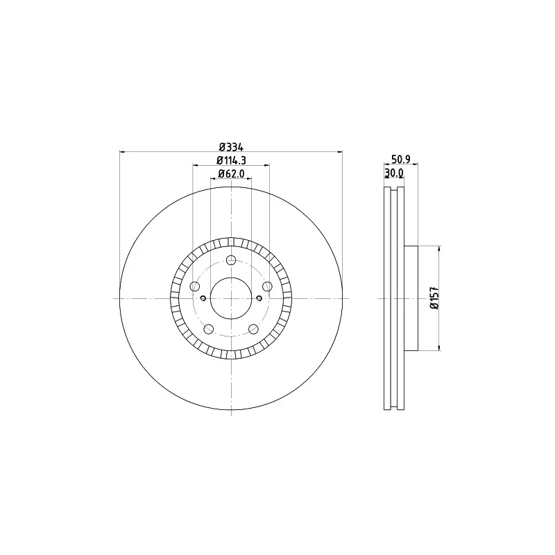 Disque de frein avant droit MINTEX MDC2353R