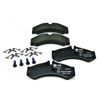 Jeu de 4 plaquettes de frein avant HELLA 8DB 355 005-391
